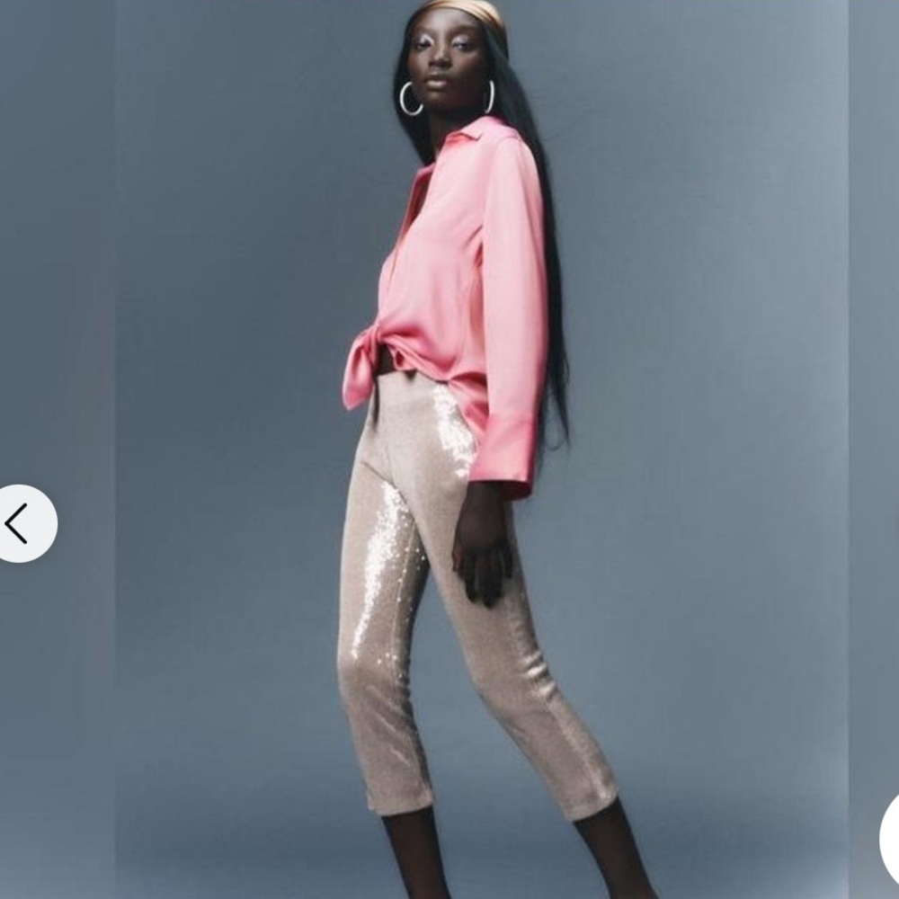 Zara sequin capri pants